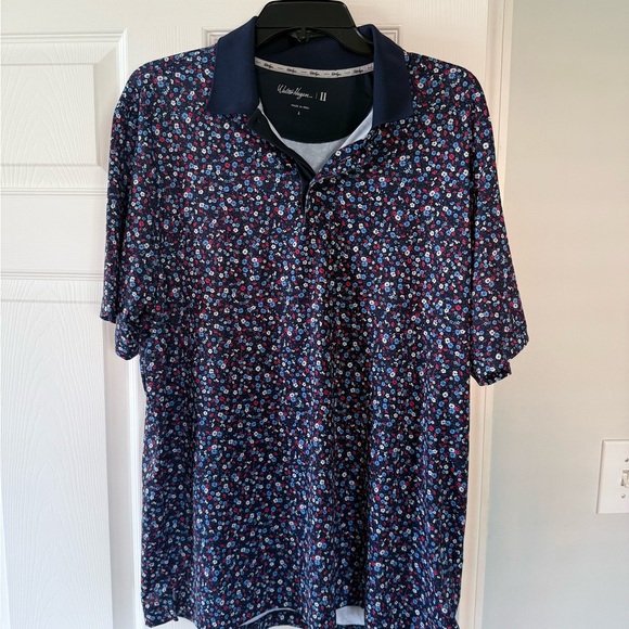 Walter Hagen Navy Floral Polo Shirt - Picture 1 of 3